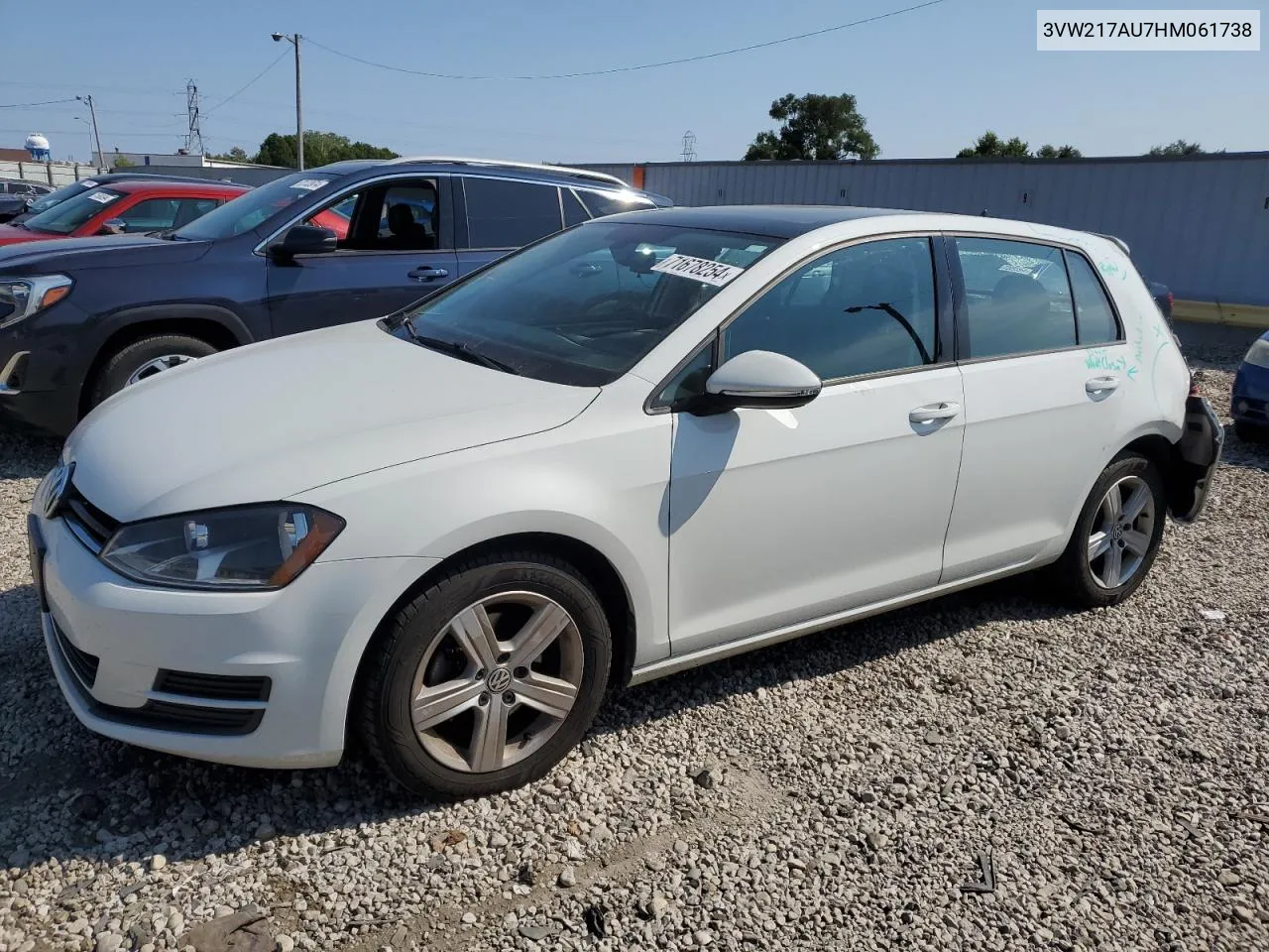 3VW217AU7HM061738 2017 Volkswagen Golf S