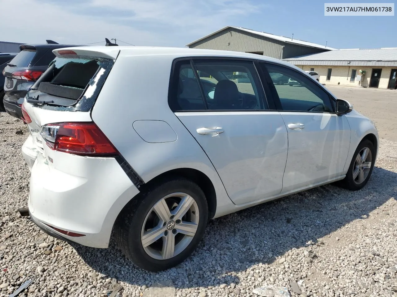 3VW217AU7HM061738 2017 Volkswagen Golf S