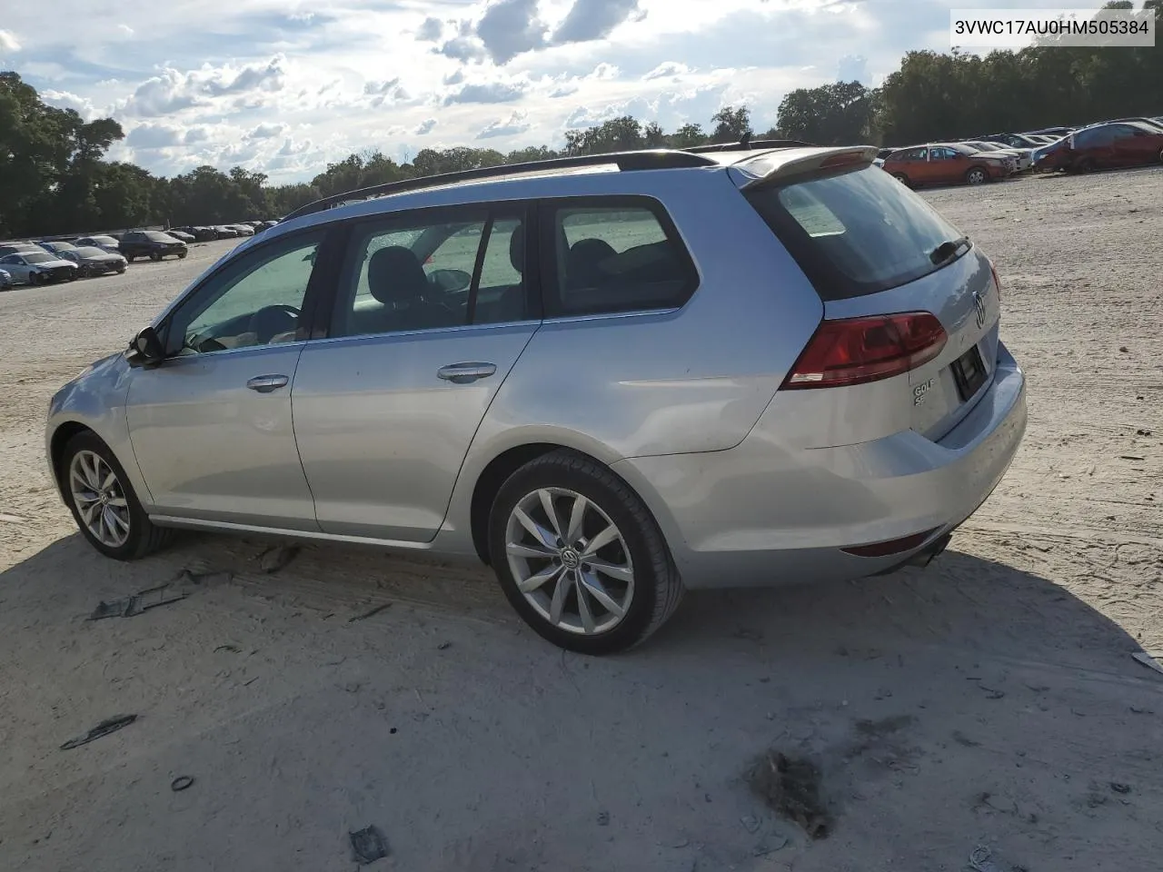 3VWC17AU0HM505384 2017 Volkswagen Golf Sportwagen S