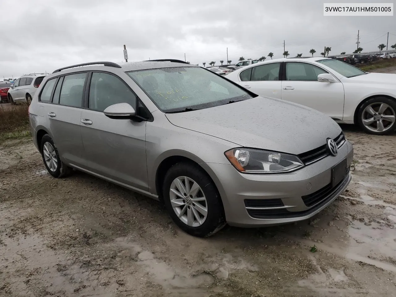 3VWC17AU1HM501005 2017 Volkswagen Golf Sportwagen S