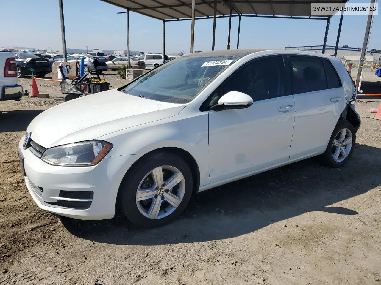 2017 Volkswagen Golf S VIN: 3VW217AU5HM026163 Lot: 77704204