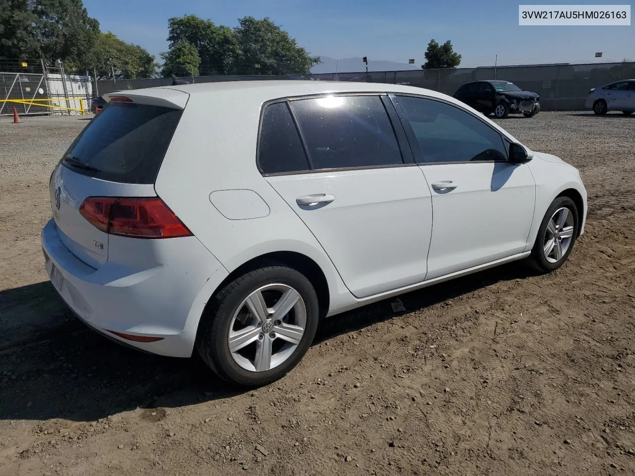 2017 Volkswagen Golf S VIN: 3VW217AU5HM026163 Lot: 77704204