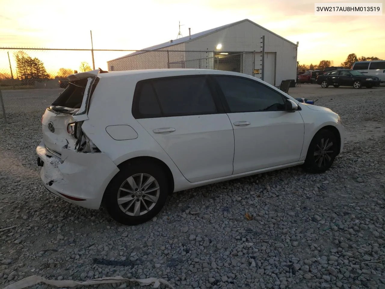 2017 Volkswagen Golf S VIN: 3VW217AU8HM013519 Lot: 77853114