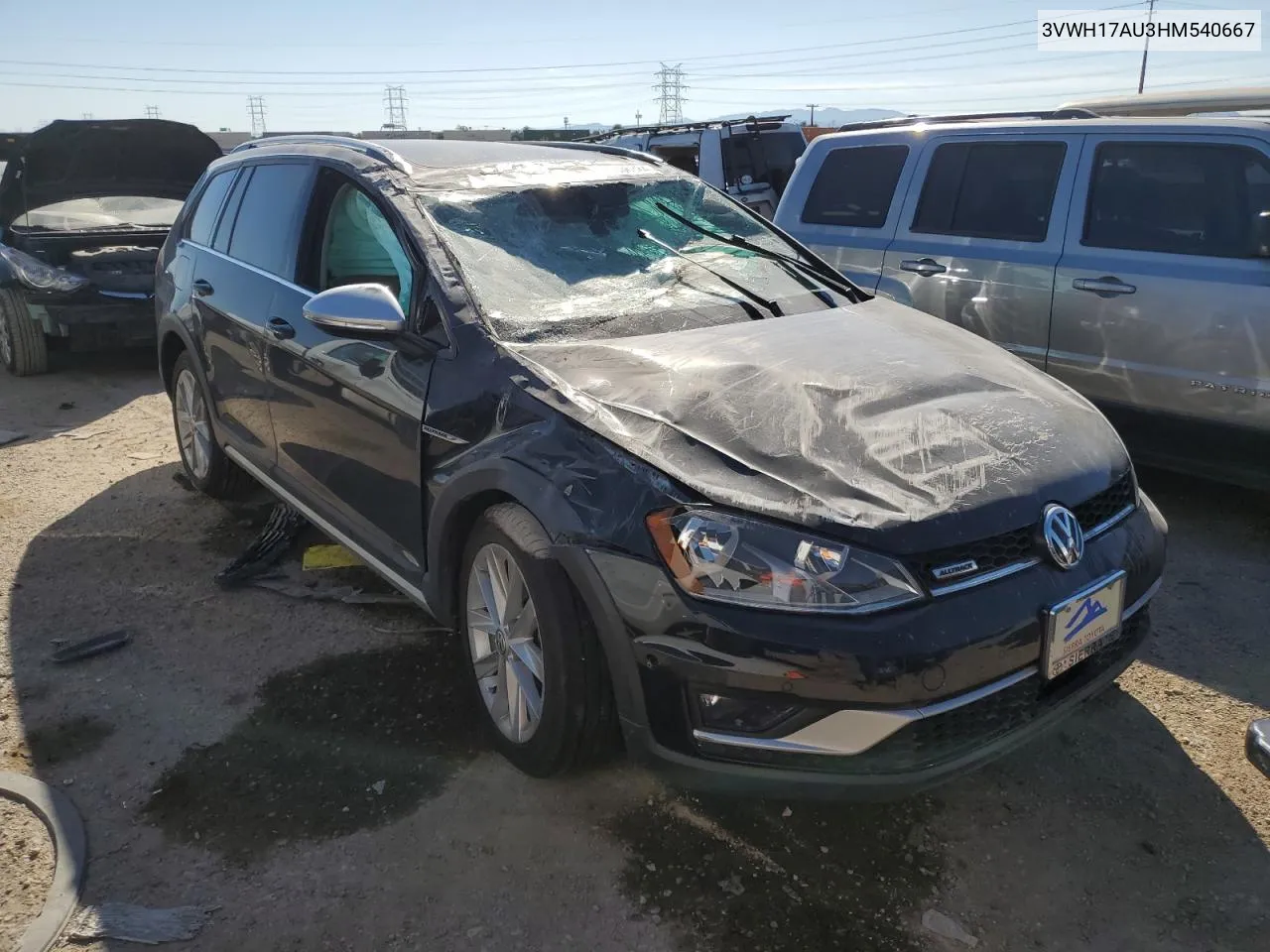 2017 Volkswagen Golf Alltrack S VIN: 3VWH17AU3HM540667 Lot: 78036384