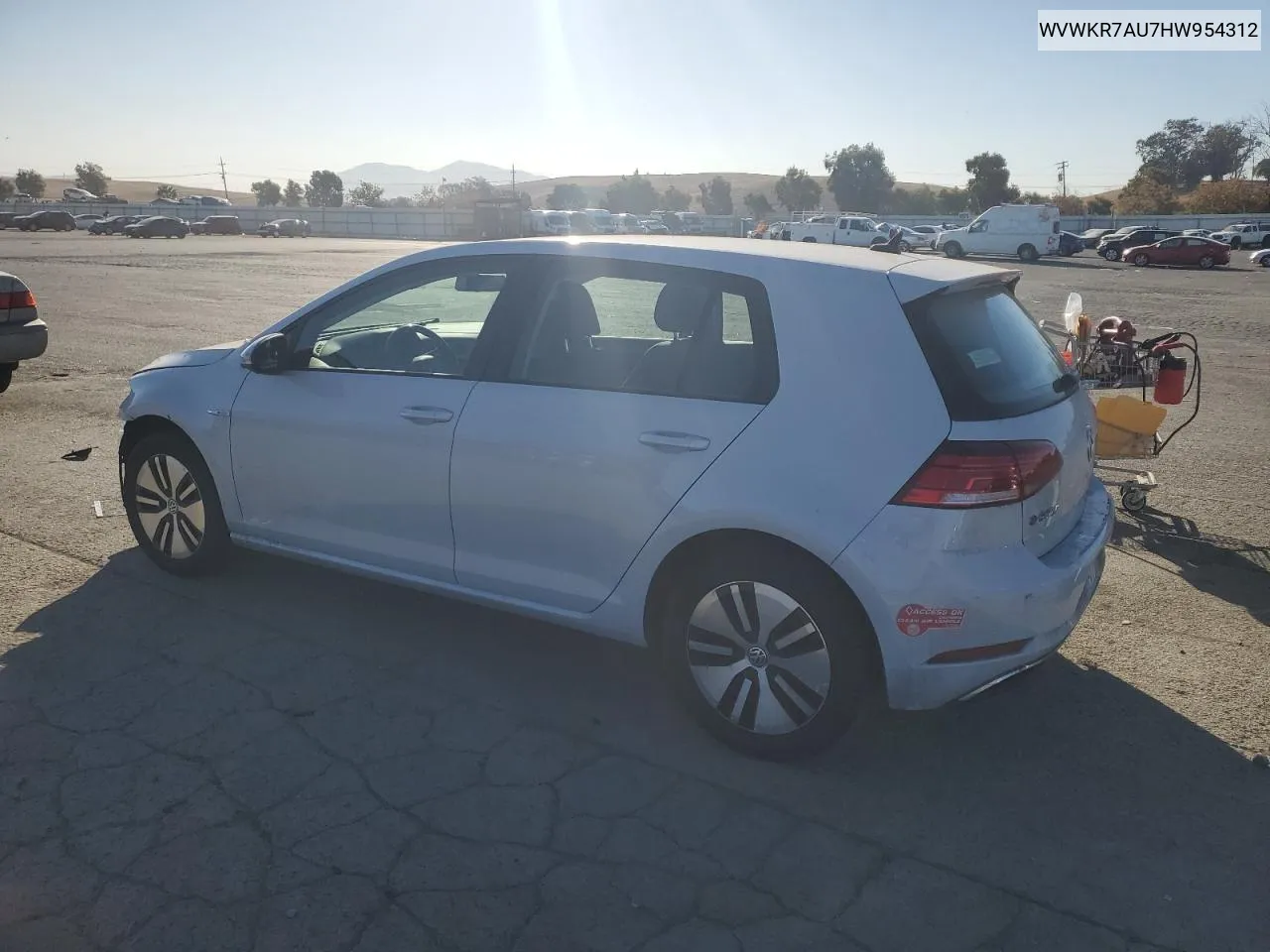 2017 Volkswagen E-Golf Se VIN: WVWKR7AU7HW954312 Lot: 78956904