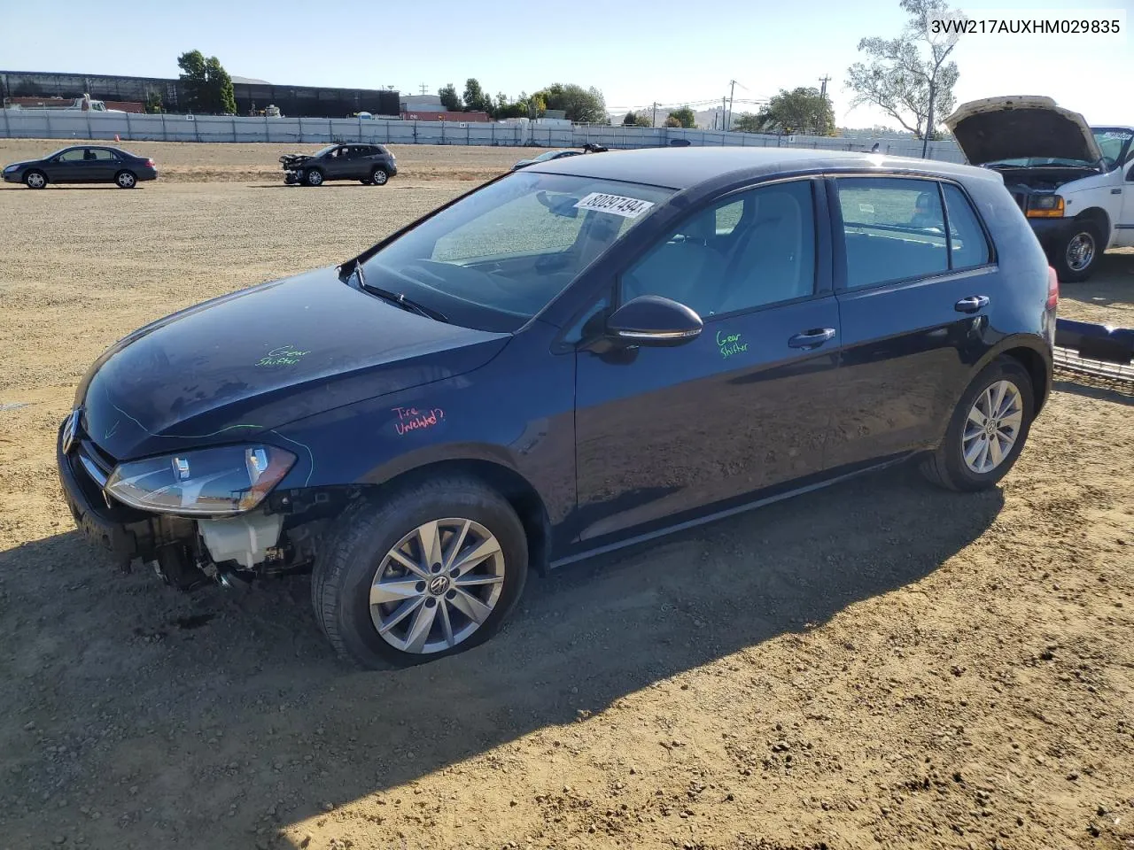 2017 Volkswagen Golf S VIN: 3VW217AUXHM029835 Lot: 80097494