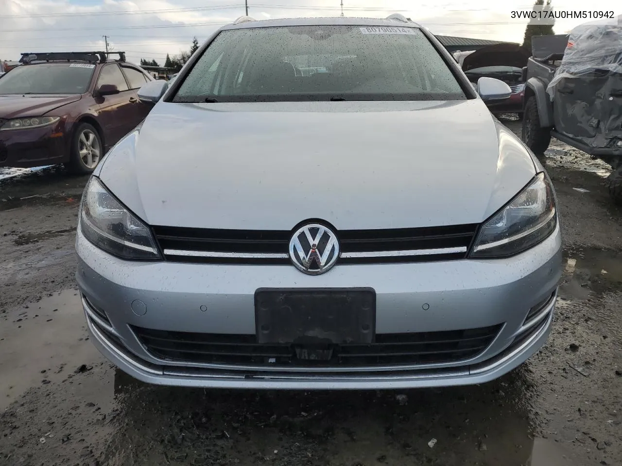 2017 Volkswagen Golf Sportwagen S VIN: 3VWC17AU0HM510942 Lot: 80790514