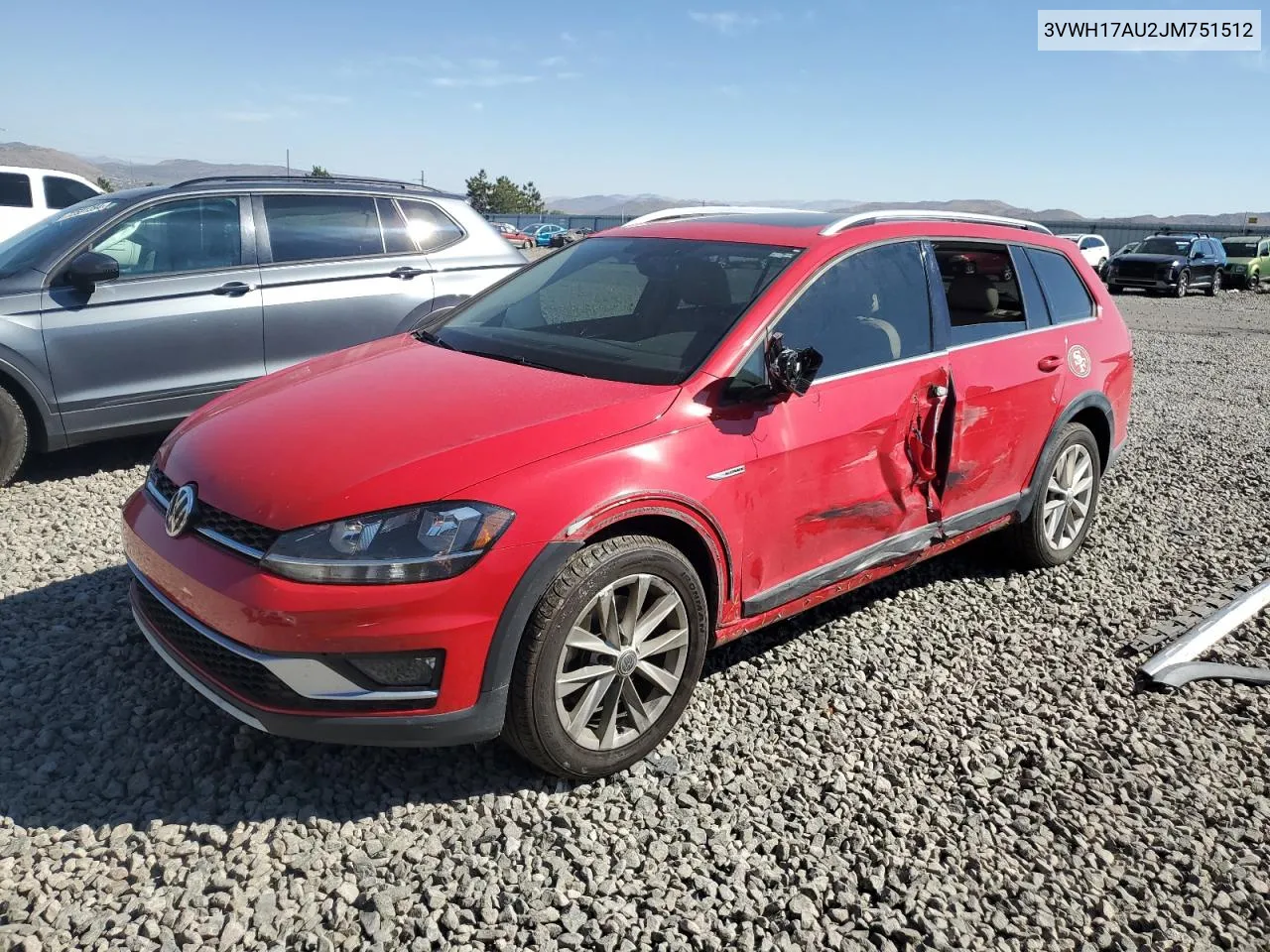 2018 Volkswagen Golf Alltrack S VIN: 3VWH17AU2JM751512 Lot: 70536724