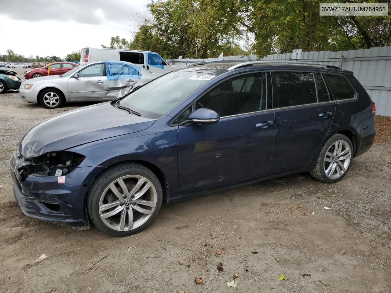 2018 Volkswagen Golf Sportwagen Highline VIN: 3VWZ17AU1JM754955 Lot: 73571504