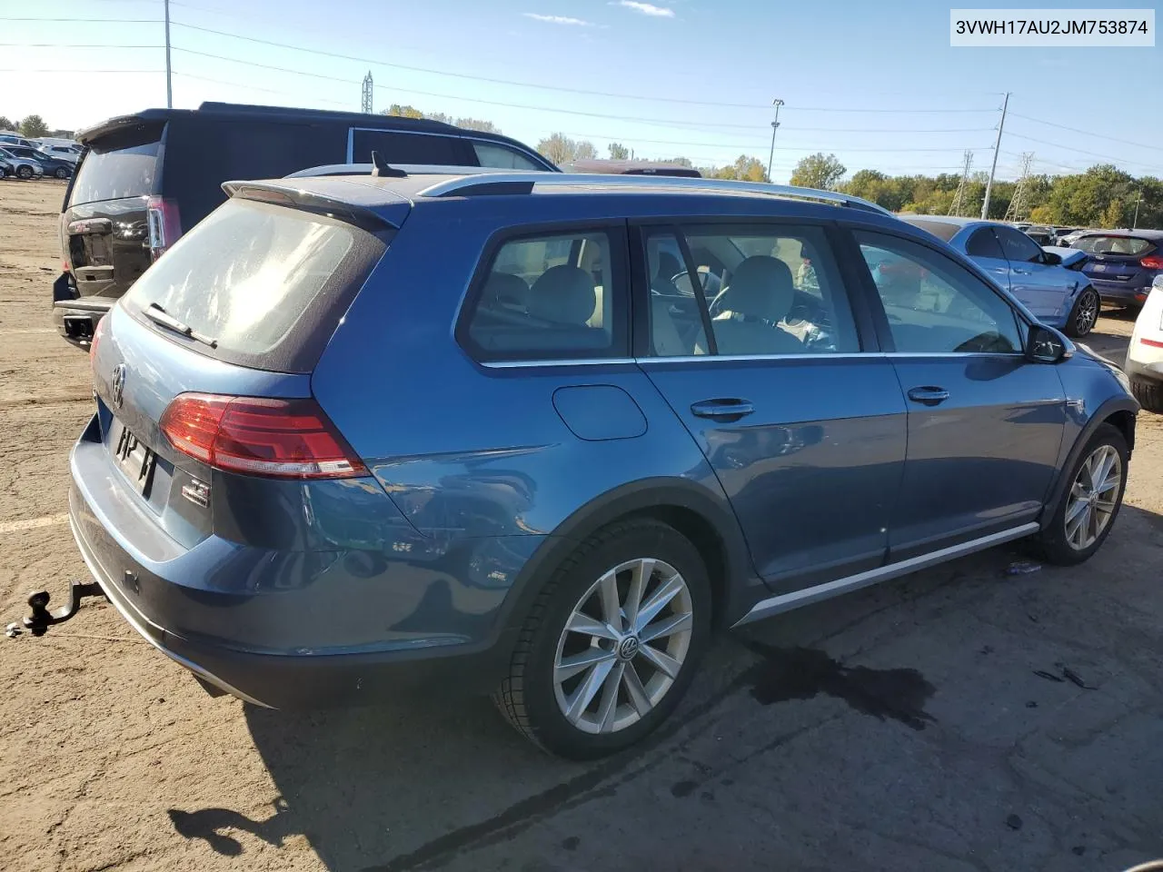 3VWH17AU2JM753874 2018 Volkswagen Golf Alltrack S