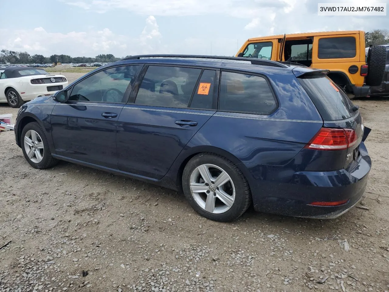 2018 Volkswagen Golf Sportwagen S VIN: 3VWD17AU2JM767482 Lot: 75021074