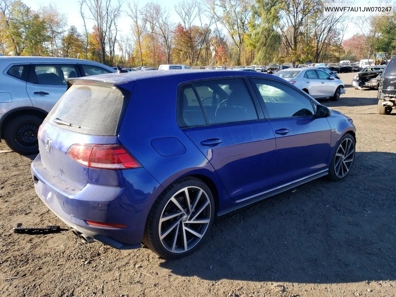 2018 Volkswagen Golf R VIN: WVWVF7AU1JW070247 Lot: 76403234