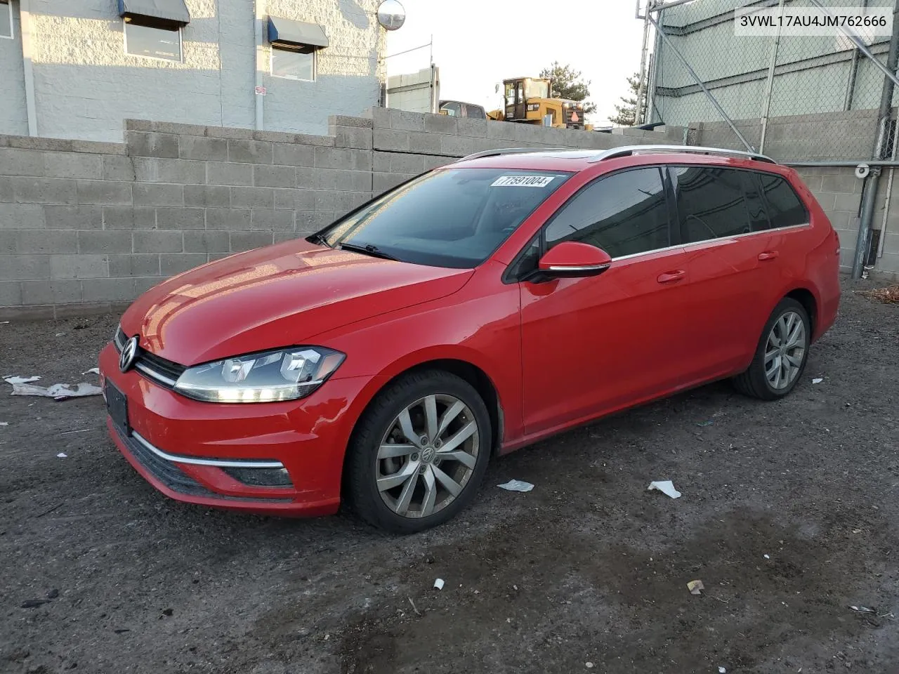 2018 Volkswagen Golf Sportwagen Sel VIN: 3VWL17AU4JM762666 Lot: 77591004