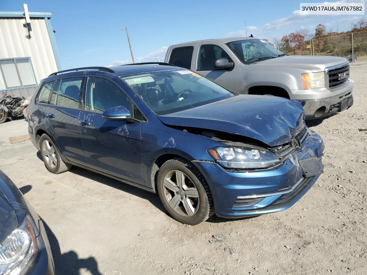 2018 Volkswagen Golf Sportwagen S VIN: 3VWD17AU6JM767582 Lot: 77665594