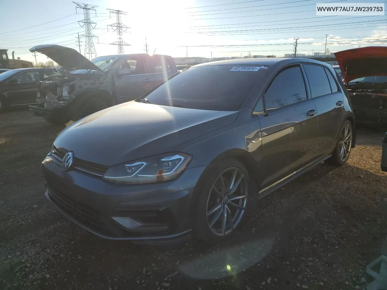 2018 Volkswagen Golf R VIN: WVWVF7AU7JW239753 Lot: 80286934