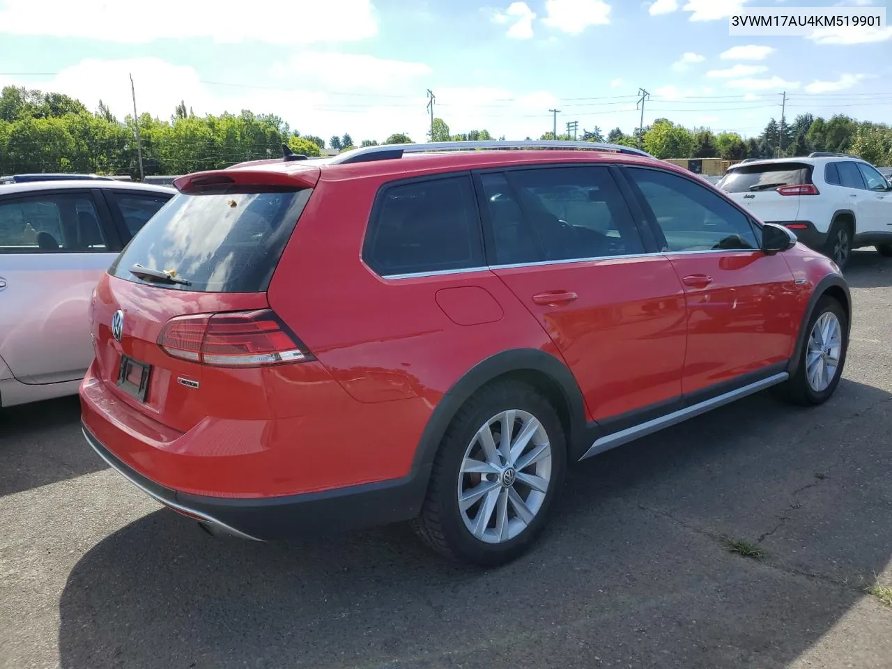 2019 Volkswagen Golf Alltrack S VIN: 3VWM17AU4KM519901 Lot: 70246314