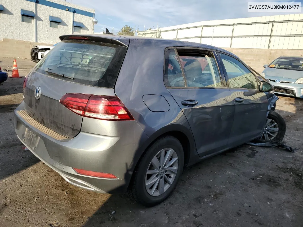 2019 Volkswagen Golf S VIN: 3VWG57AU0KM012477 Lot: 75277354