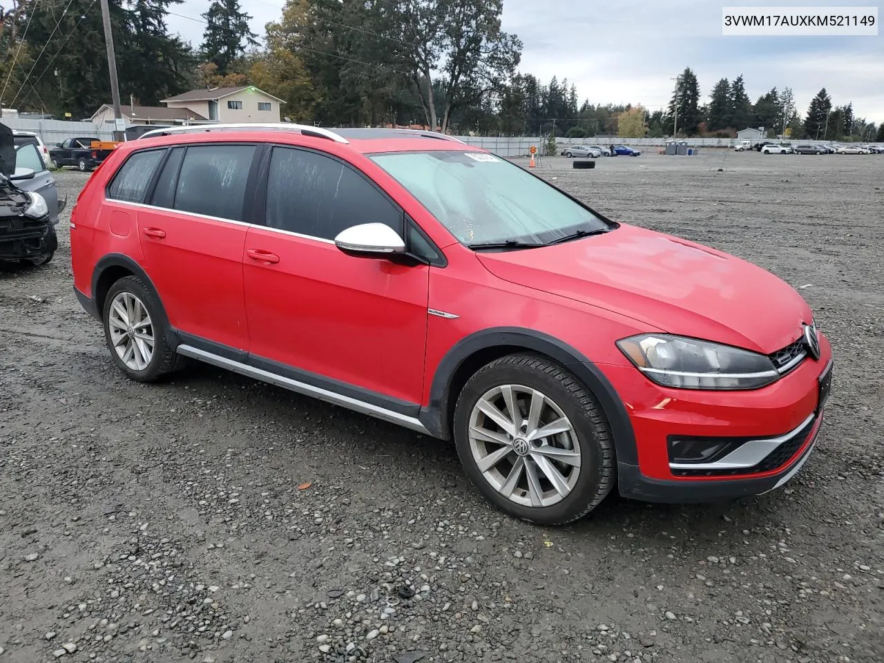 2019 Volkswagen Golf Alltrack S VIN: 3VWM17AUXKM521149 Lot: 75336784