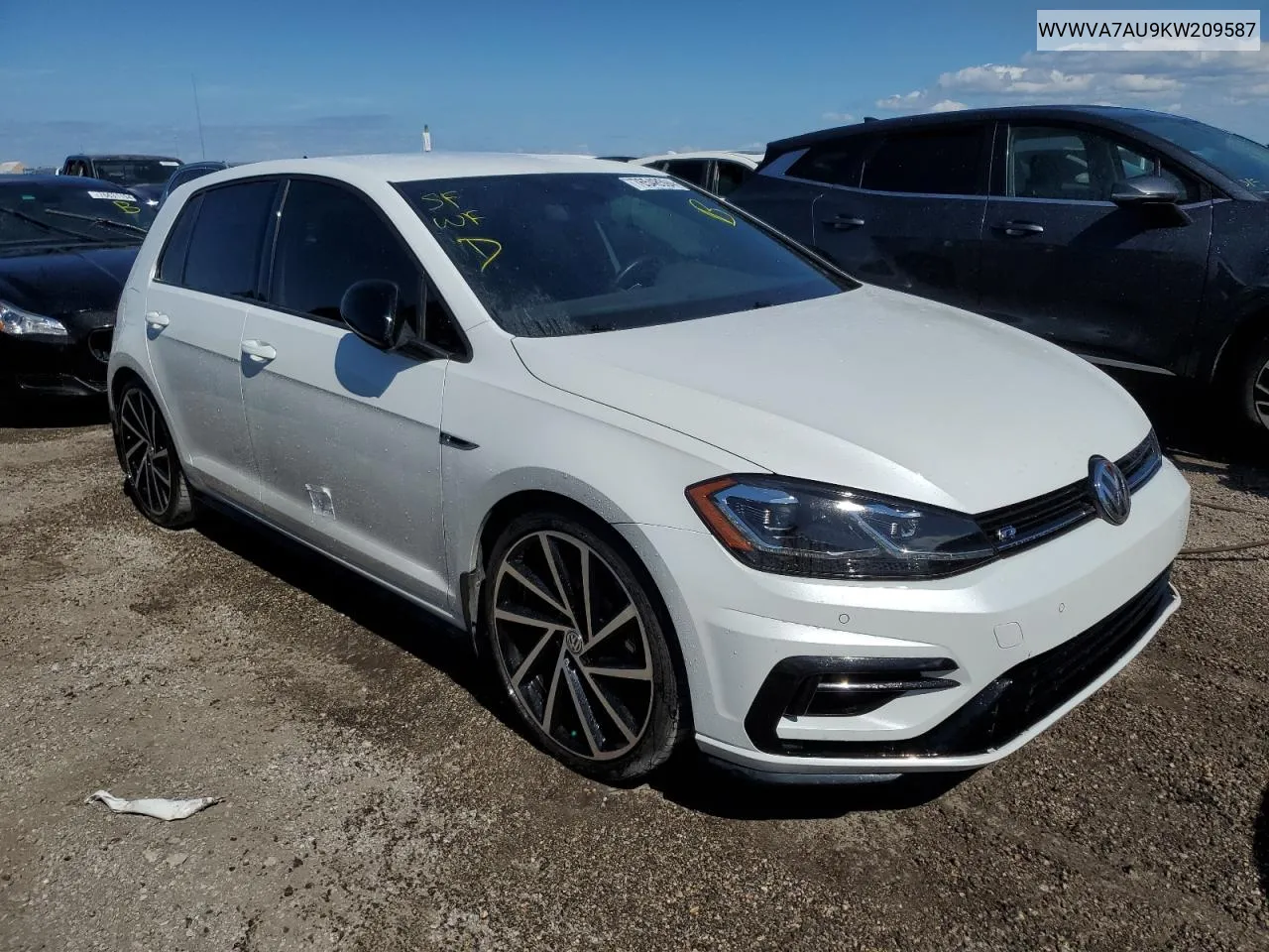 2019 Volkswagen Golf R VIN: WVWVA7AU9KW209587 Lot: 76548594