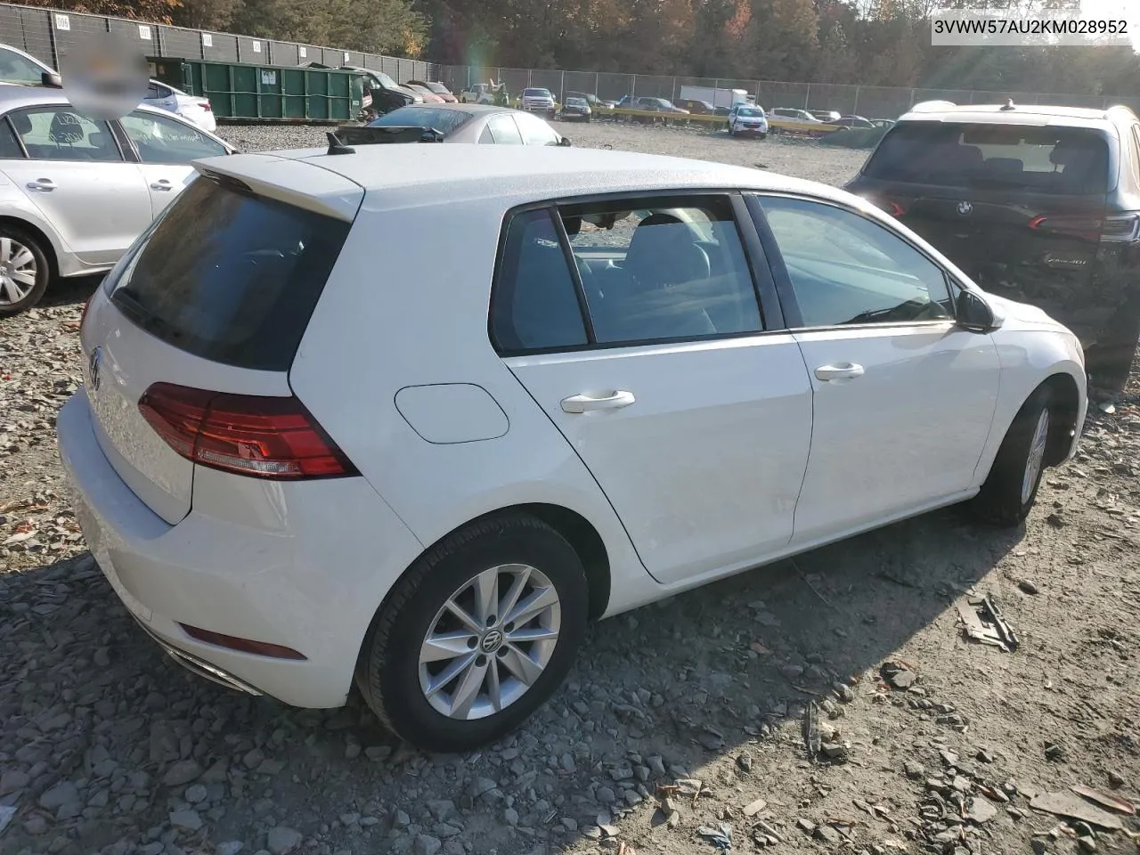 2019 Volkswagen Golf S VIN: 3VWW57AU2KM028952 Lot: 78221814