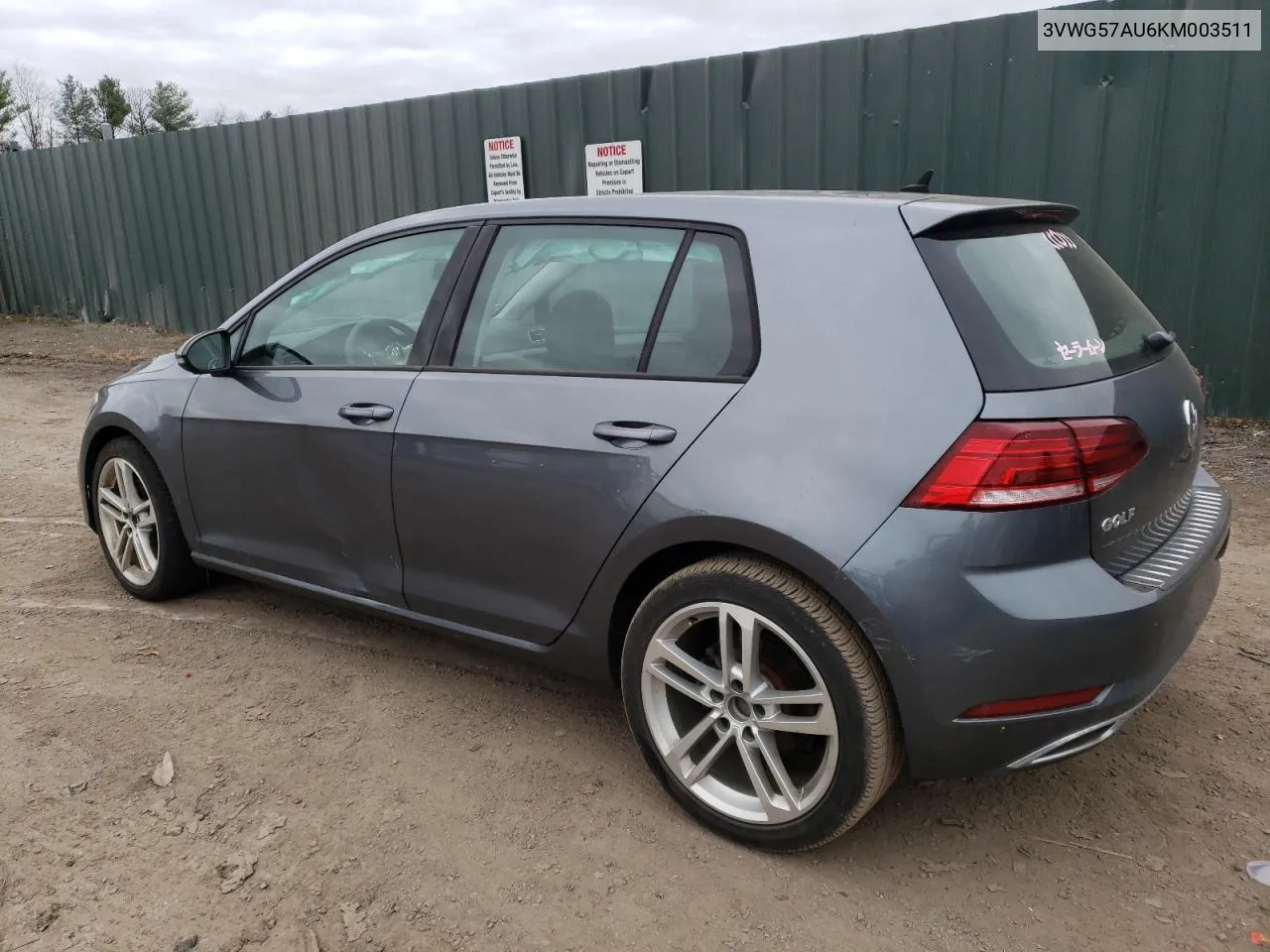 2019 Volkswagen Golf S VIN: 3VWG57AU6KM003511 Lot: 80683984