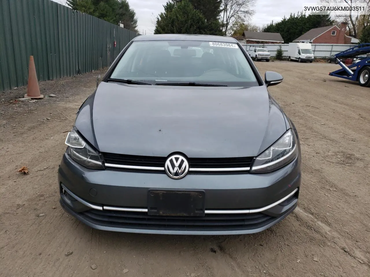 2019 Volkswagen Golf S VIN: 3VWG57AU6KM003511 Lot: 80683984