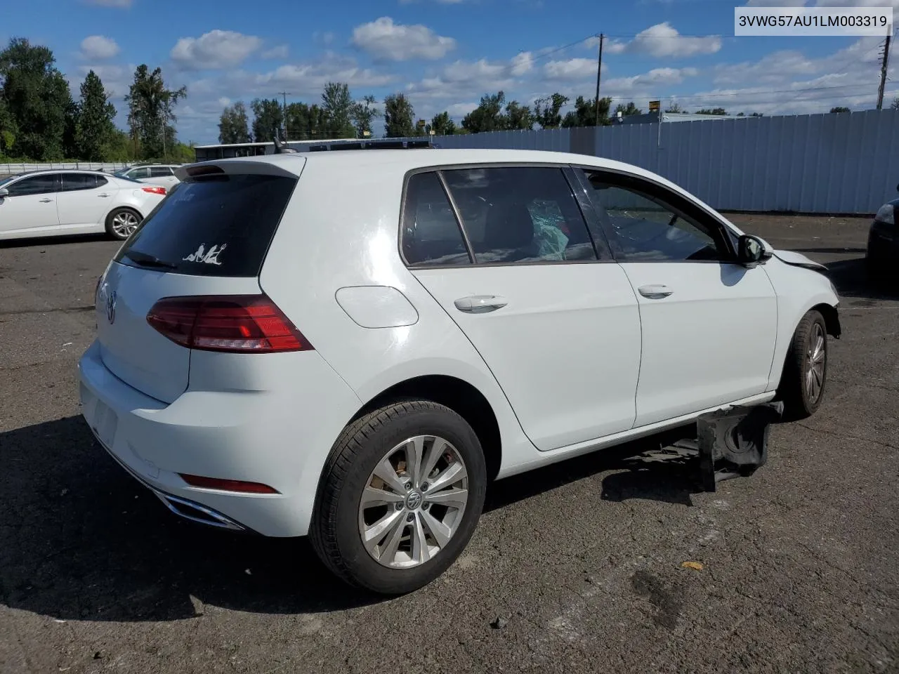 2020 Volkswagen Golf VIN: 3VWG57AU1LM003319 Lot: 71610724