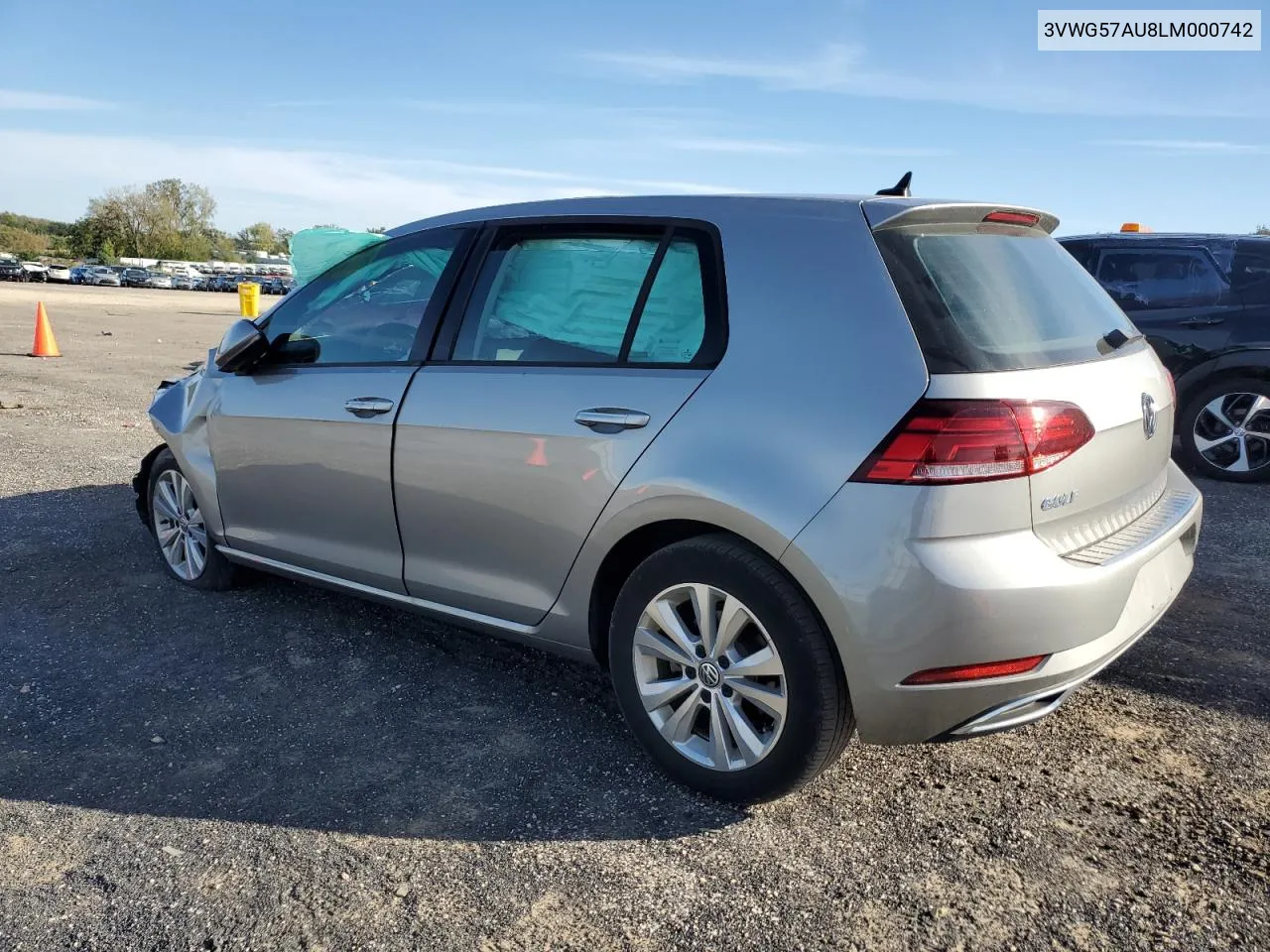 2020 Volkswagen Golf VIN: 3VWG57AU8LM000742 Lot: 73979014