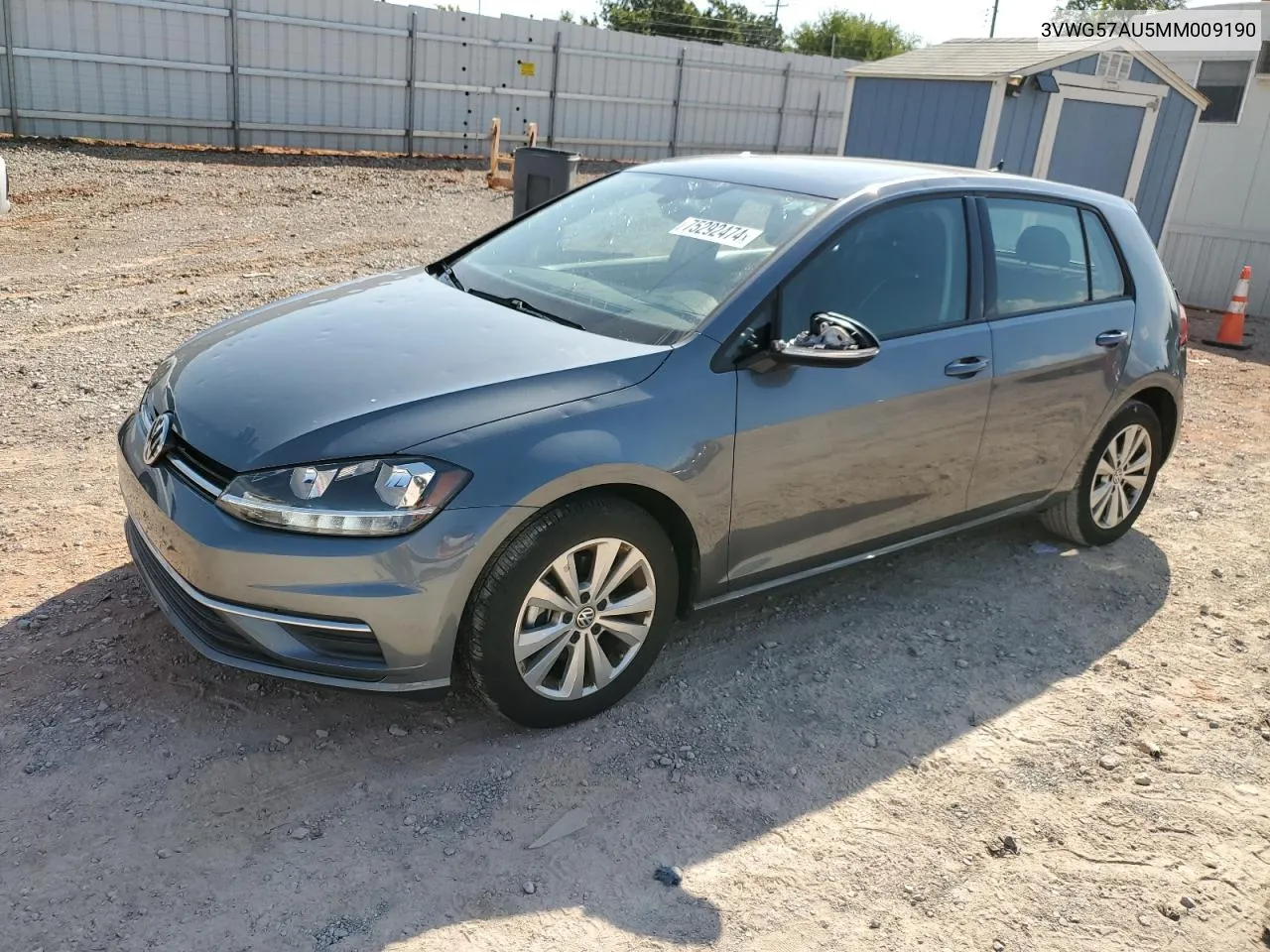 2021 Volkswagen Golf VIN: 3VWG57AU5MM009190 Lot: 75292474