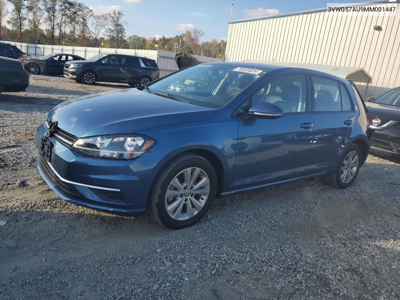 2021 Volkswagen Golf VIN: 3VWG57AU9MM001447 Lot: 78355624