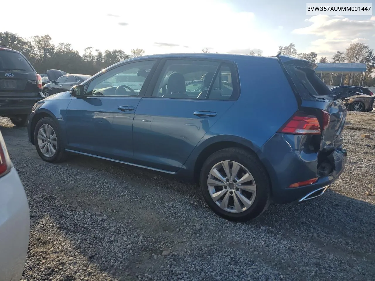 2021 Volkswagen Golf VIN: 3VWG57AU9MM001447 Lot: 78355624