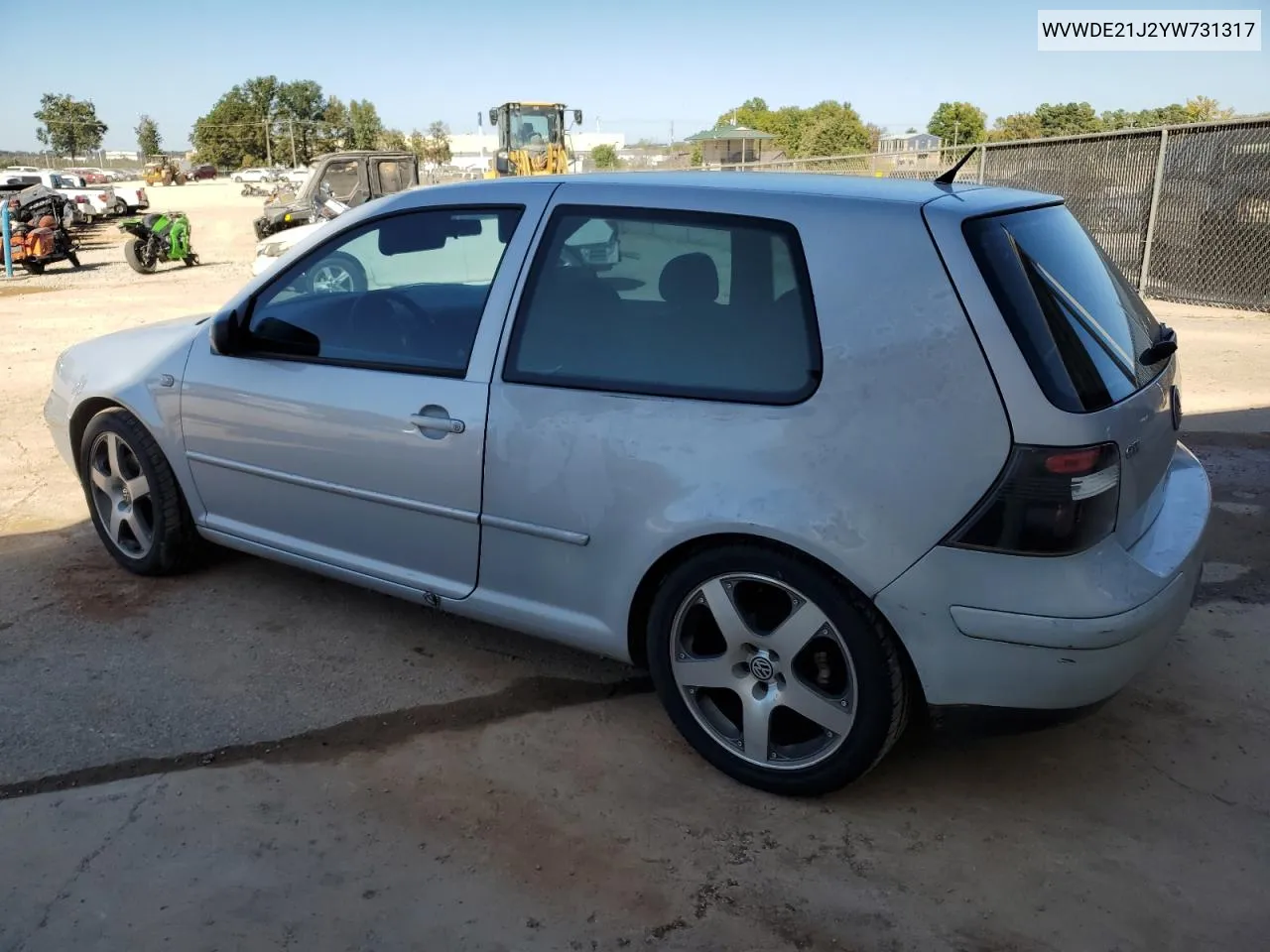 2000 Volkswagen Gti Glx VIN: WVWDE21J2YW731317 Lot: 77158614