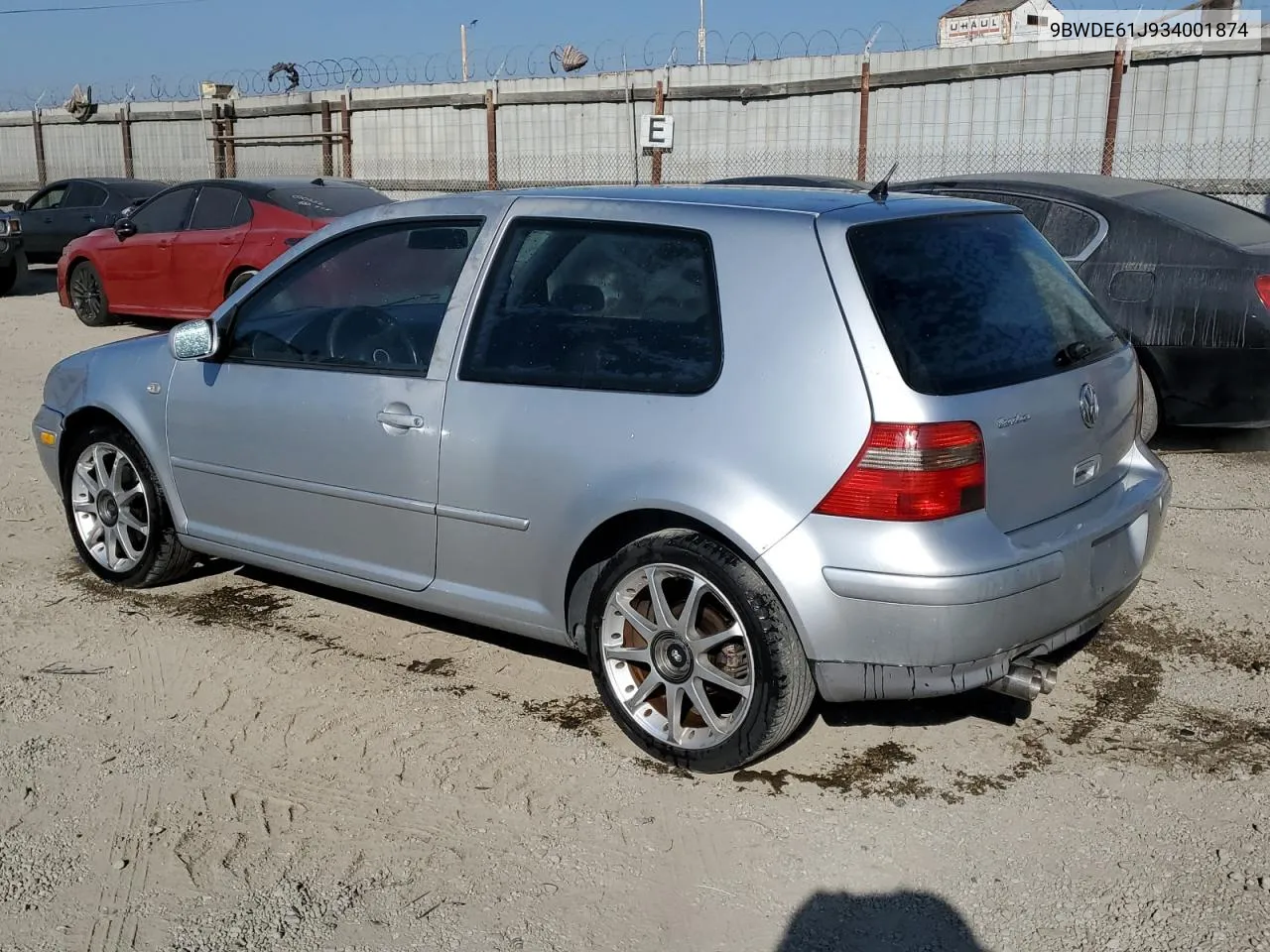 2003 Volkswagen Gti VIN: 9BWDE61J934001874 Lot: 76283024