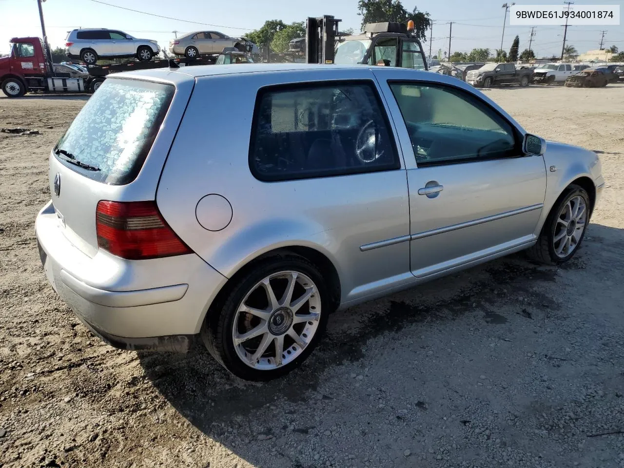 2003 Volkswagen Gti VIN: 9BWDE61J934001874 Lot: 76283024