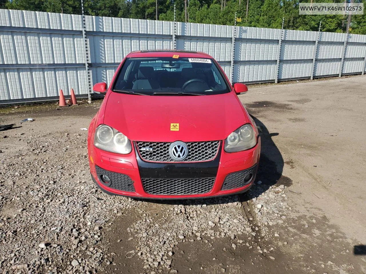 2006 Volkswagen New Gti VIN: WVWFV71K46W102573 Lot: 68084004