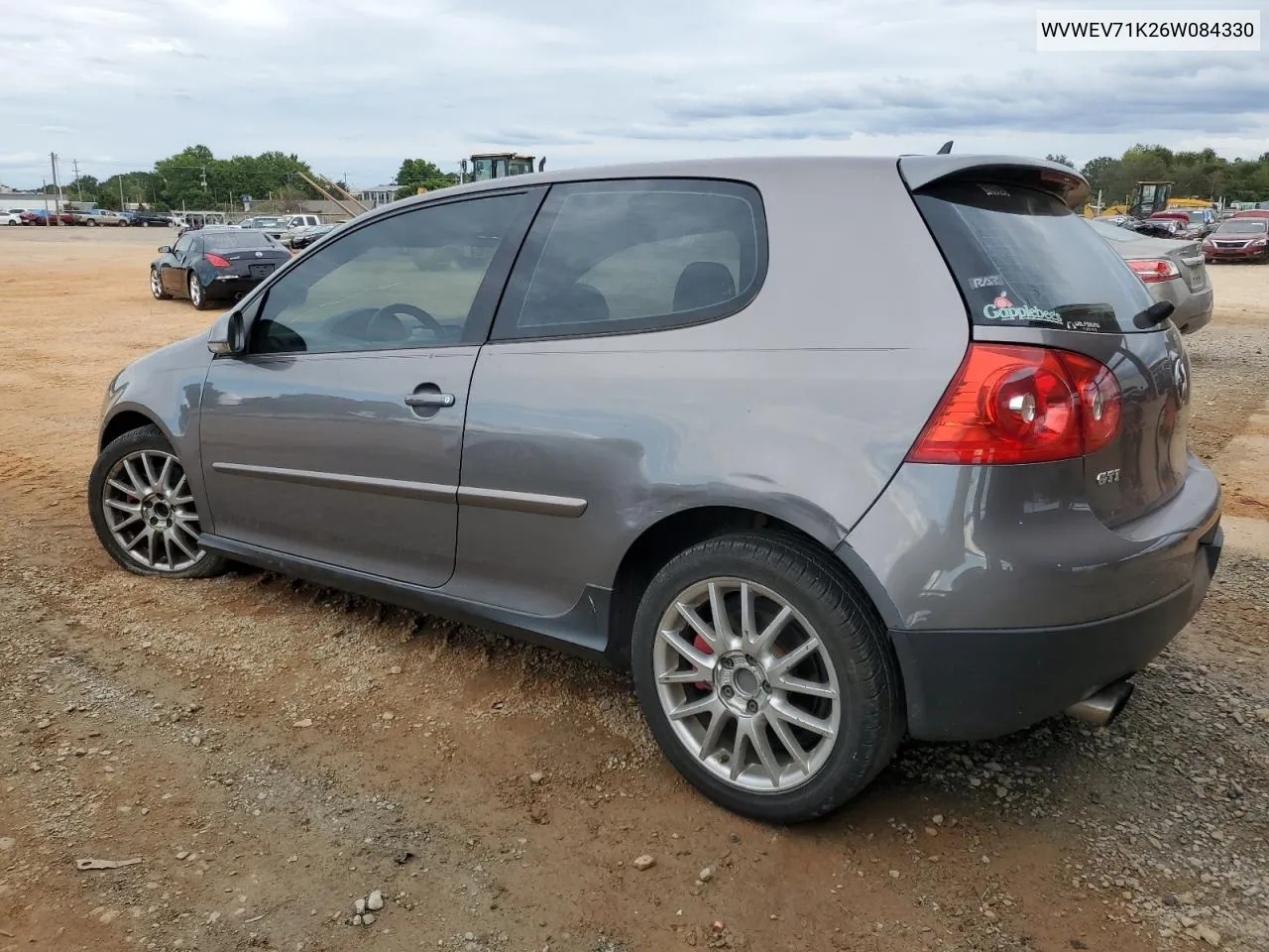 2006 Volkswagen New Gti VIN: WVWEV71K26W084330 Lot: 73413634