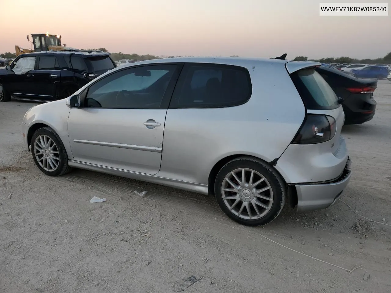 2007 Volkswagen New Gti VIN: WVWEV71K87W085340 Lot: 75001884