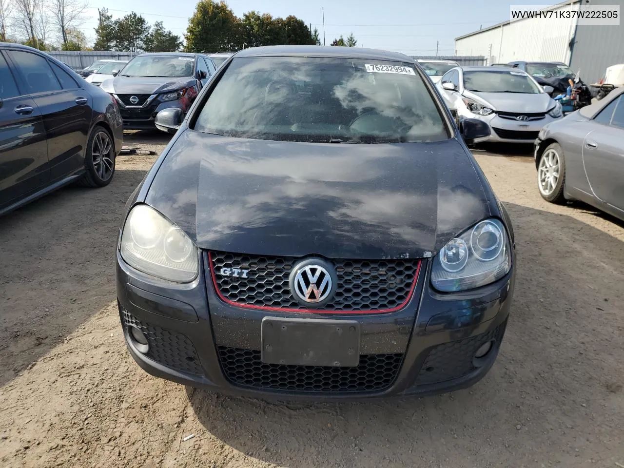 2007 Volkswagen New Gti VIN: WVWHV71K37W222505 Lot: 76232994