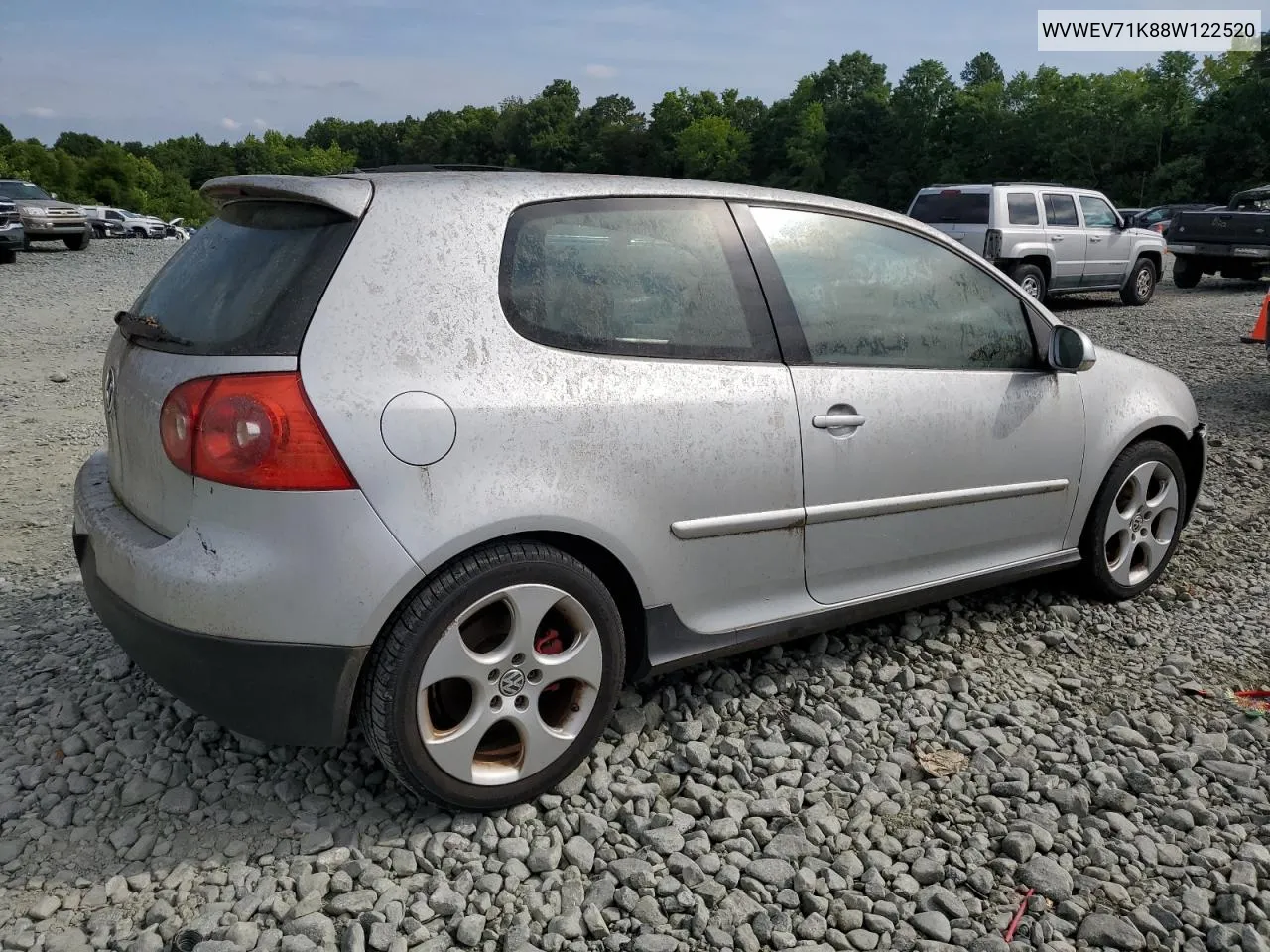 2008 Volkswagen Gti VIN: WVWEV71K88W122520 Lot: 58789424