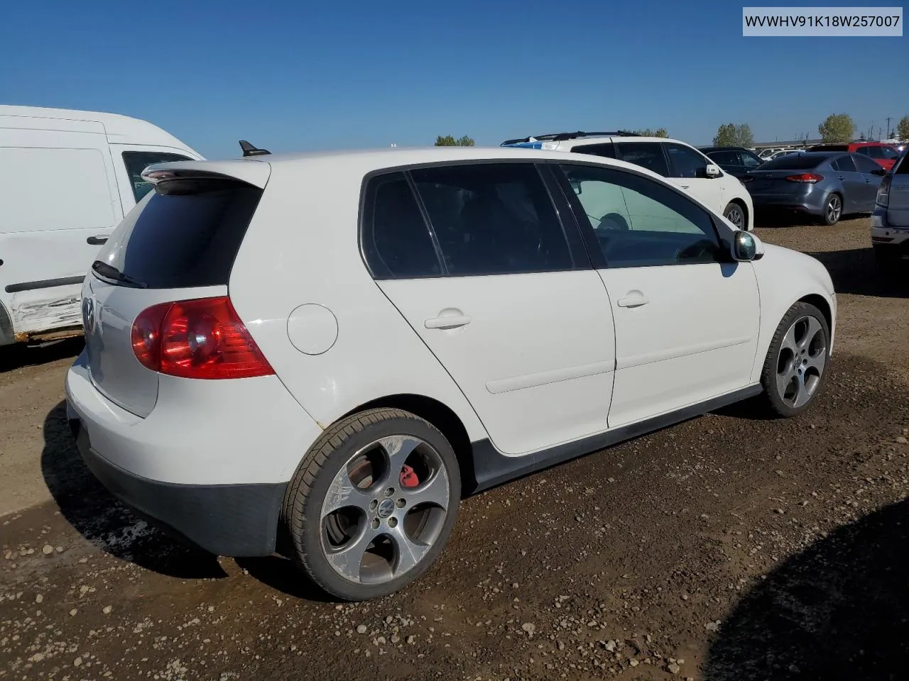 2008 Volkswagen Gti VIN: WVWHV91K18W257007 Lot: 71241254