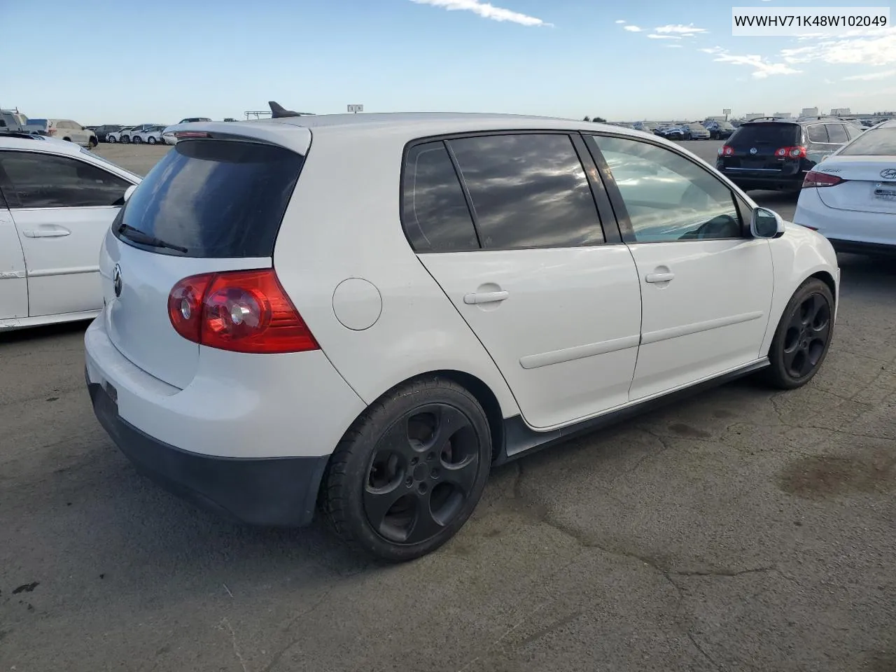 2008 Volkswagen Gti VIN: WVWHV71K48W102049 Lot: 72276344