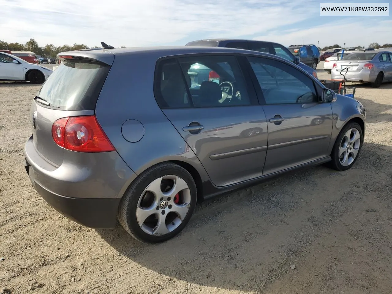 2008 Volkswagen Gti VIN: WVWGV71K88W332592 Lot: 75879154