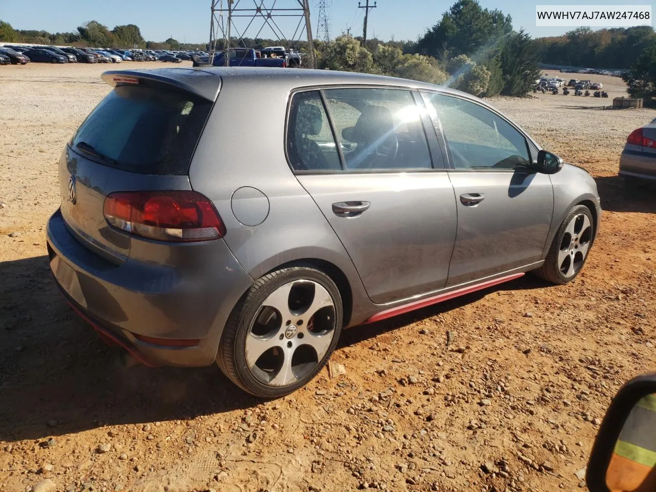 2010 Volkswagen Gti VIN: WVWHV7AJ7AW247468 Lot: 75601594