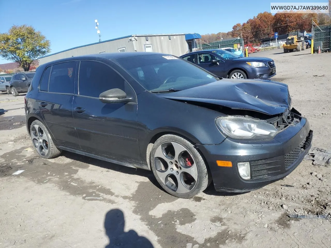 2010 Volkswagen Gti VIN: WVWGD7AJ7AW339680 Lot: 77815434