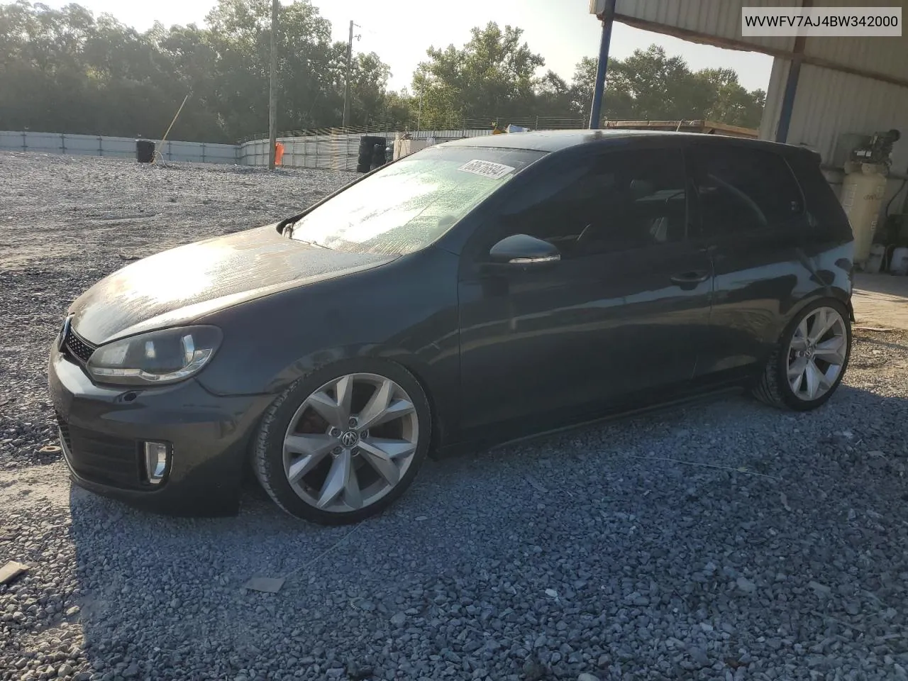 2011 Volkswagen Gti VIN: WVWFV7AJ4BW342000 Lot: 68676694