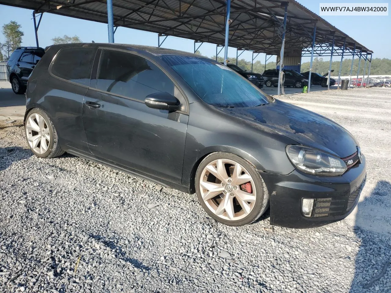 2011 Volkswagen Gti VIN: WVWFV7AJ4BW342000 Lot: 68676694