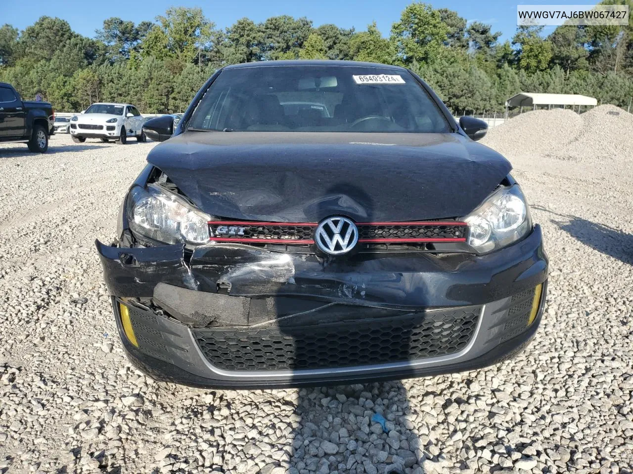 2011 Volkswagen Gti VIN: WVWGV7AJ6BW067427 Lot: 69493124