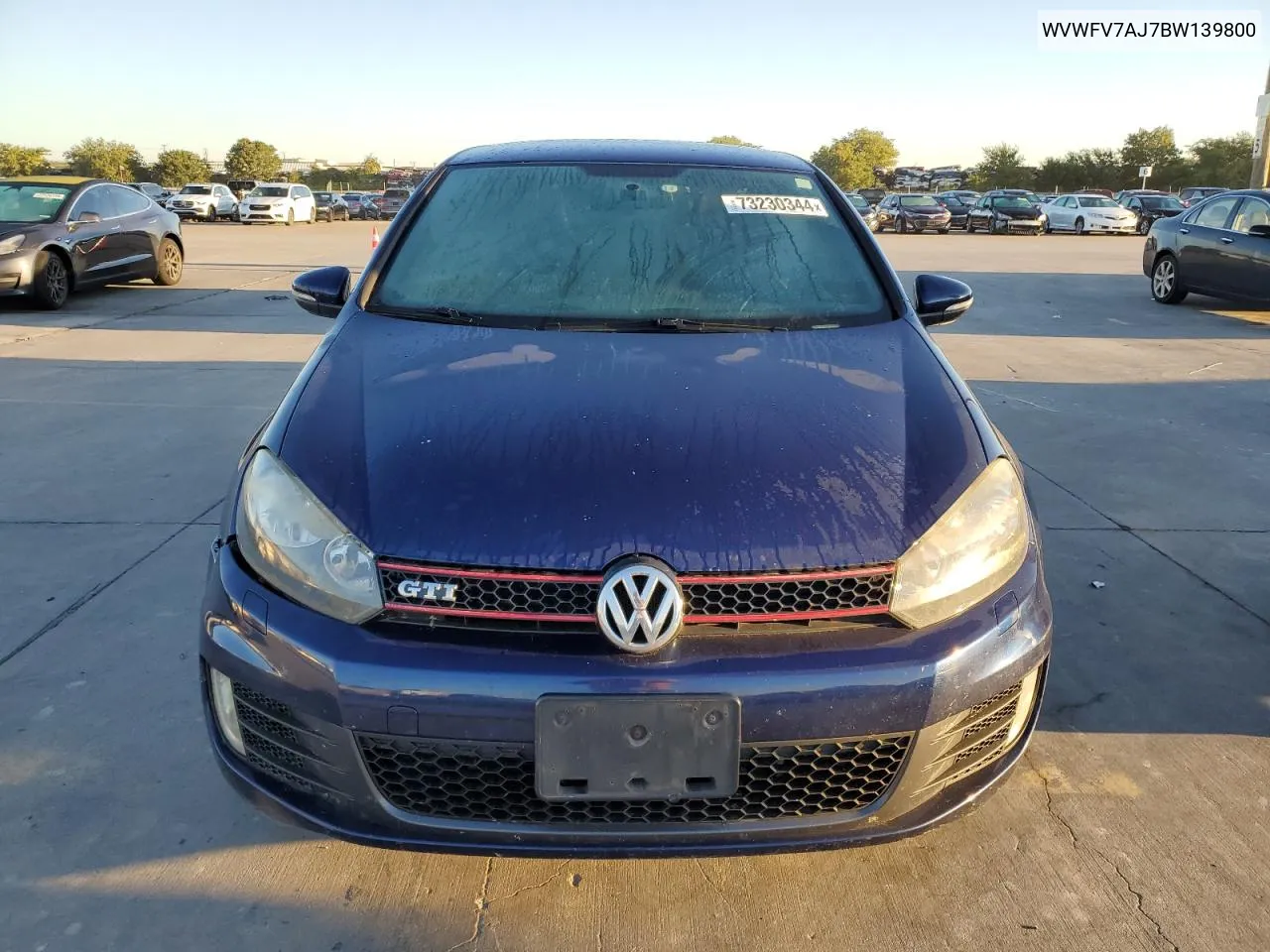 2011 Volkswagen Gti VIN: WVWFV7AJ7BW139800 Lot: 73230344