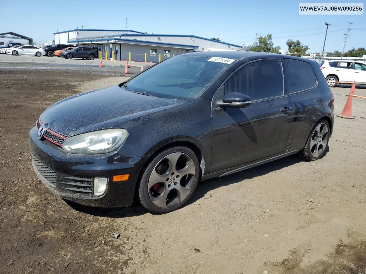 2011 Volkswagen Gti VIN: WVWEV7AJ0BW090256 Lot: 73871664