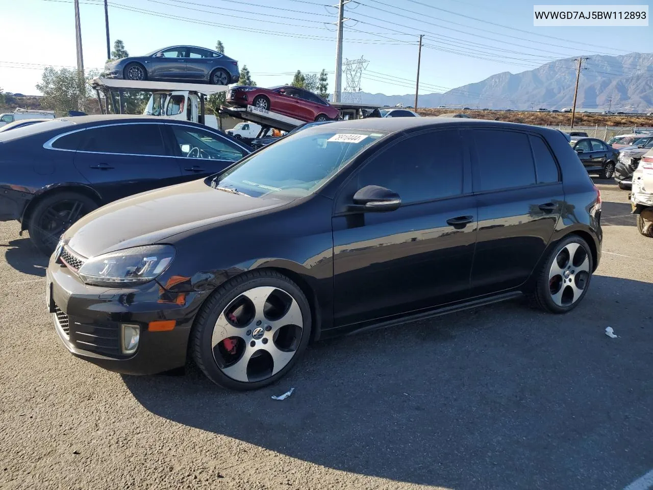 2011 Volkswagen Gti VIN: WVWGD7AJ5BW112893 Lot: 78910444